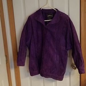Purple leather suede jacket